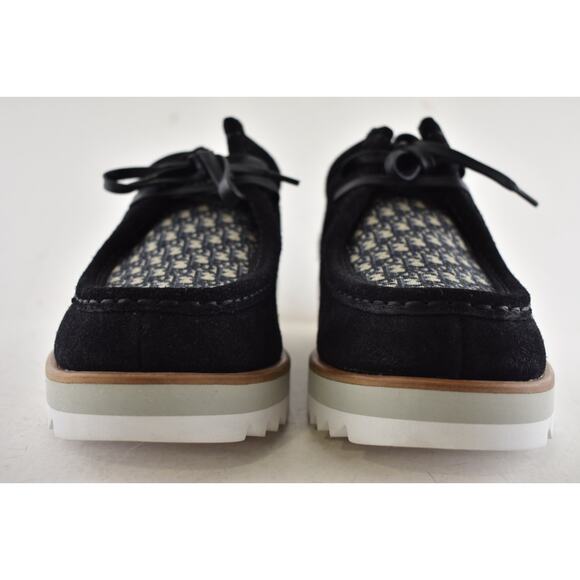 Dior Mens Explorer Boat Shoe Black Suede Blue Oblique Logo Lace Up Loafer 44 11 - Picture 9 of 15